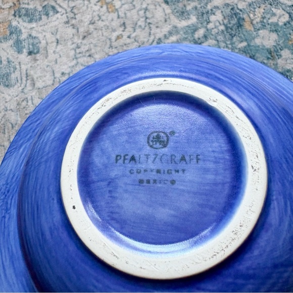 PFALTZGRAFF Stonewash Stoneware Bowls Set of 2 Blue Cereal Bowls Soup Mexico - Picture 3 of 5